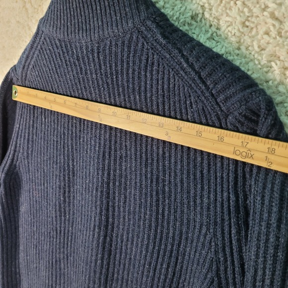 Vintage Brooks Brothers 1/4 Zip Sweater Mens M Blue Scottish Lambswool Pullover - Picture 5 of 10